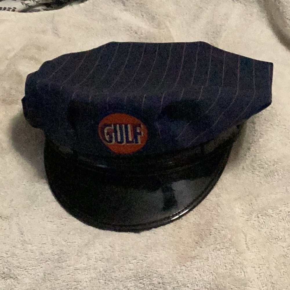 Vintage Collectible GULF Oil Service Gas Oil Station Uniform Hat Cap Patch Large